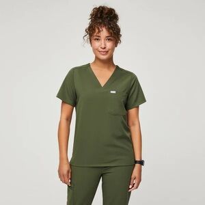 FIGS Dark Olive Catarina One-Pocket Scrub Top™